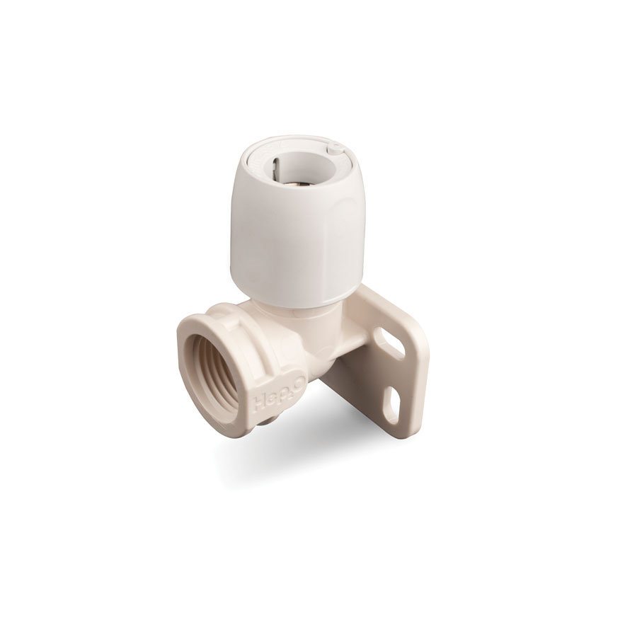 Hep2O Wall Plate Elbow White 1/2 x 15 mm