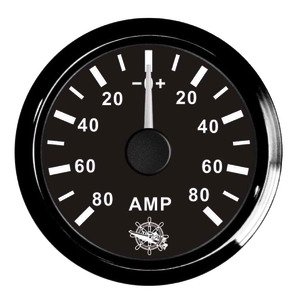 Osculati ammeter w/shunt 80 A black/black - 27 320 24 - EU27.320.24