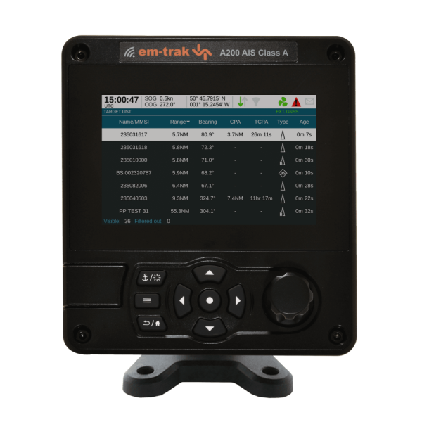 Em-Trak A200 Class A AIS transceiver - A200 front - ET425-0012