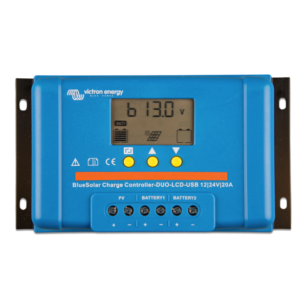 BlueSolar PWM 12/24V-20A - Bluesolar charge controller duo lcd usb 12 24v 20a top  - VISCC010020050