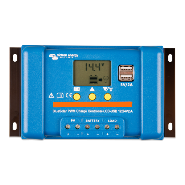 BlueSolar PWM 12/24V-5A - Bluesolar pwm charge controller lcd usb 12 24v 5a top  - VISCC010005050