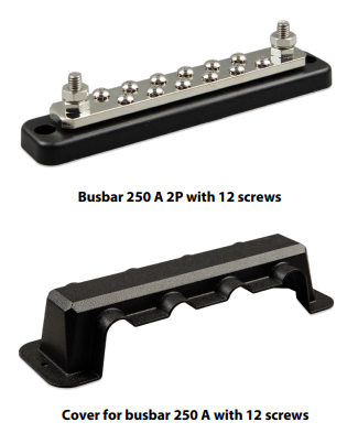 Busbar 250A 2P with 12 screws +cover - Busbar 12 - VIVBB125021220