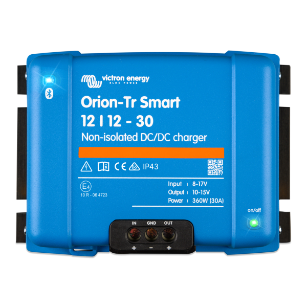 Orion-Tr Smart 12/12-30A Non-isolated DC-DC ch. - Ori121236140 orion tr smart 12 12 30a 360w non isolated dc dc charger top  - VIORI121236140